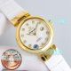 Swiss Replica Omega 34mm De Ville Ladymatic Yellow Gold Case Black Face Watch (3)_th.jpg